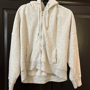 Abercrombie and Fitch boyfriend fit slightly cropped hoodie.